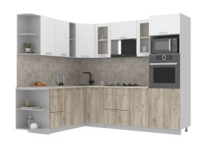 ГОТОВАЯ КУХНЯ МИЛА 1,88X2,60 (БЕЛЫЙ/ ДУБ СЕРЫЙ)