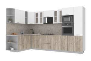 ГОТОВАЯ КУХНЯ МИЛА 1,88X3,40 (БЕЛЫЙ/ ДУБ СЕРЫЙ)