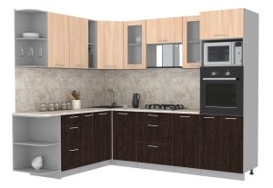 ГОТОВАЯ КУХНЯ МИЛА 1,88X2,60 (ДУБ МОЛОЧНЫЙ/ ВЕНГЕ)