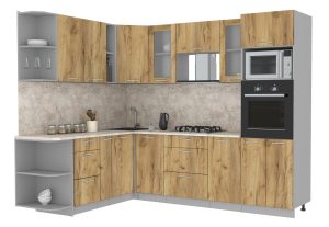 ГОТОВАЯ КУХНЯ МИЛА 1,88X2,60 (ДУБ ЗОЛОТОЙ/ ДУБ ЗОЛОТОЙ)