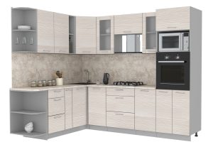 ГОТОВАЯ КУХНЯ МИЛА 1,88X2,60 (ВУДЛАЙН КРЕМОВЫЙ/ ВУДЛАЙН КРЕМОВЫЙ)