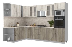 ГОТОВАЯ КУХНЯ МИЛА 1,88X3,00 (ДУБ БЕЛЫЙ/ ДУБ СЕРЫЙ)