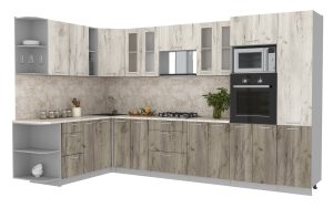 ГОТОВАЯ КУХНЯ МИЛА 1,88X3,40 (ДУБ БЕЛЫЙ/ ДУБ СЕРЫЙ)