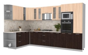 ГОТОВАЯ КУХНЯ МИЛА 1,88X3,40 (ДУБ МОЛОЧНЫЙ/ ВЕНГЕ)