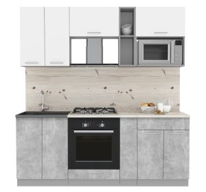 ГОТОВАЯ КУХНЯ МИЛА 2,0 ВТ (БЕЛЫЙ/ БЕТОН)