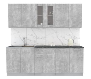 ГОТОВАЯ КУХНЯ МИЛА 2,2 (БЕТОН/ БЕТОН)