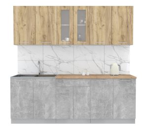 ГОТОВАЯ КУХНЯ МИЛА 2,2 (ДУБ ЗОЛОТОЙ/ БЕТОН)