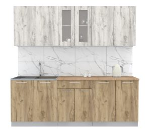 ГОТОВАЯ КУХНЯ МИЛА 2,2 (ДУБ БЕЛЫЙ/ ДУБ ЗОЛОТОЙ)