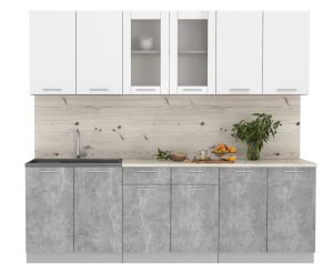 ГОТОВАЯ КУХНЯ МИЛА 2,4 (БЕЛЫЙ/ БЕТОН)