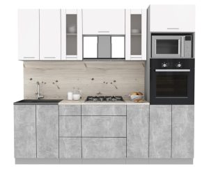 ГОТОВАЯ КУХНЯ МИЛА 2,4 ВТ (БЕЛЫЙ/ БЕТОН)