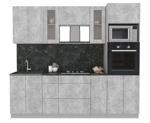 ГОТОВАЯ КУХНЯ МИЛА 2,4 ВТ (БЕТОН/ БЕТОН)