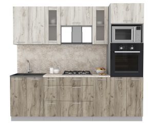 ГОТОВАЯ КУХНЯ МИЛА 2,4 ВТ (ДУБ БЕЛЫЙ/ ДУБ СЕРЫЙ)