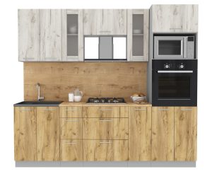 ГОТОВАЯ КУХНЯ МИЛА 2,4 ВТ (ДУБ БЕЛЫЙ/ ДУБ ЗОЛОТОЙ)