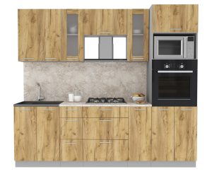 ГОТОВАЯ КУХНЯ МИЛА 2,4 ВТ (ДУБ ЗОЛОТОЙ/ ДУБ ЗОЛОТОЙ)