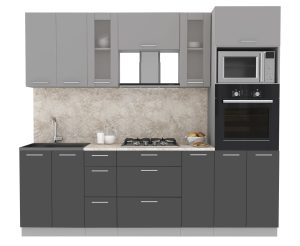 ГОТОВАЯ КУХНЯ МИЛА 2,4 ВТ (СЕРЕБРО/ АНТРАЦИТ)