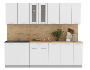 ГОТОВАЯ КУХНЯ МИЛА 2,5 (БЕЛЫЙ/ БЕЛЫЙ)