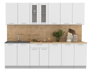 ГОТОВАЯ КУХНЯ МИЛА 2,6 (БЕЛЫЙ/ БЕЛЫЙ)