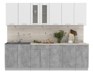 ГОТОВАЯ КУХНЯ МИЛА 2,6 (БЕЛЫЙ/ БЕТОН)