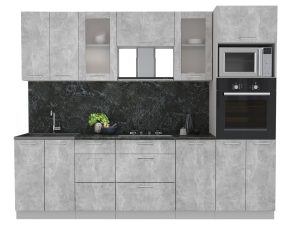 ГОТОВАЯ КУХНЯ МИЛА 2,6 ВТ (БЕТОН/ БЕТОН)