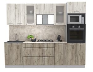 ГОТОВАЯ КУХНЯ МИЛА 2,6 ВТ (ДУБ БЕЛЫЙ/ ДУБ СЕРЫЙ)