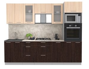ГОТОВАЯ КУХНЯ МИЛА 2,6 ВТ (ДУБ МОЛОЧНЫЙ/ ВЕНГЕ)