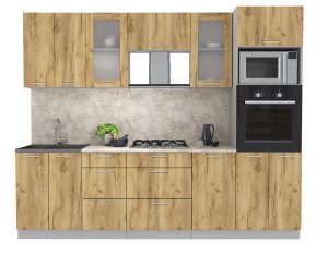 ГОТОВАЯ КУХНЯ МИЛА 2,6 ВТ (ДУБ ЗОЛОТОЙ/ ДУБ ЗОЛОТОЙ)