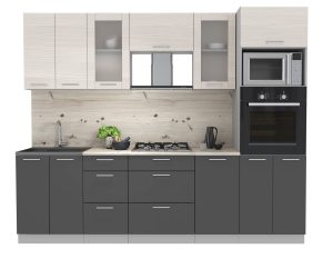 ГОТОВАЯ КУХНЯ МИЛА 2,6 ВТ (ВУДЛАЙН КРЕМОВЫЙ/ АНТРАЦИТ)