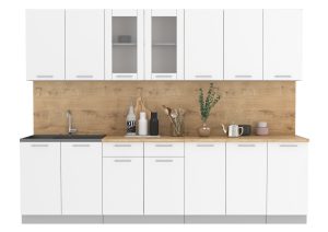 ГОТОВАЯ КУХНЯ МИЛА 2,8 (БЕЛЫЙ/ БЕЛЫЙ)