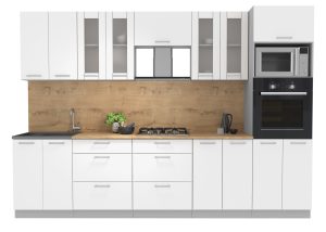 ГОТОВАЯ КУХНЯ МИЛА 3,0 ВТ (БЕЛЫЙ/ БЕЛЫЙ)