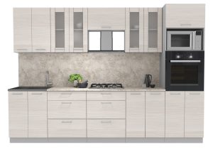 ГОТОВАЯ КУХНЯ МИЛА 3,0 ВТ (ВУДЛАЙН КРЕМОВЫЙ/ ВУДЛАЙН КРЕМОВЫЙ)