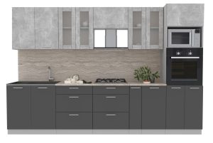 ГОТОВАЯ КУХНЯ "МИЛА32 ВТ" (БЕТОН/ АНТРАЦИТ)
