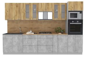 ГОТОВАЯ КУХНЯ "МИЛА32 ВТ" (ДУБ ЗОЛОТОЙ/ БЕТОН)