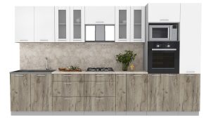 ГОТОВАЯ КУХНЯ "МИЛА36 ВТ" (БЕЛЫЙ/ ДУБ СЕРЫЙ)
