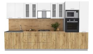 ГОТОВАЯ КУХНЯ "МИЛА36 ВТ" (БЕЛЫЙ/ ДУБ ЗОЛОТОЙ)