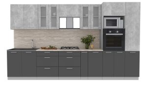 ГОТОВАЯ КУХНЯ "МИЛА36 ВТ" (БЕТОН/ АНТРАЦИТ)