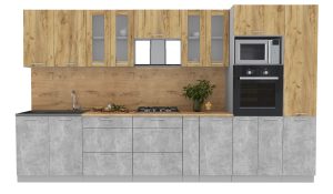 ГОТОВАЯ КУХНЯ "МИЛА36 ВТ" (ДУБ ЗОЛОТОЙ/ БЕТОН)
