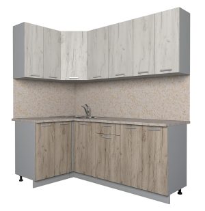 ГОТОВАЯ КУХНЯ ЛАЙТ 1,2X2,0 (ДУБ БЕЛЫЙ/ ДУБ СЕРЫЙ)