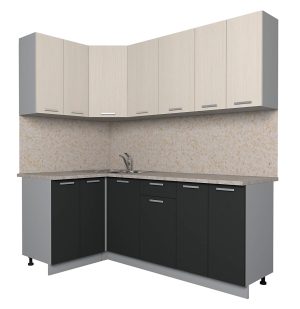 ГОТОВАЯ КУХНЯ ЛАЙТ 1,2X2,0 (ВУДЛАЙН КРЕМОВЫЙ/ АНТРАЦИТ)