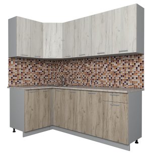 ГОТОВАЯ КУХНЯ ЛАЙТ 1,2X2,1 (ДУБ БЕЛЫЙ/ ДУБ СЕРЫЙ)