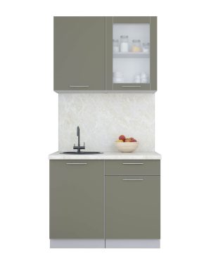 ГОТОВАЯ КУХНЯ ПЛАСТИК 1,0Б (КВАРЦЕВЫЙ/ КВАРЦЕВЫЙ)