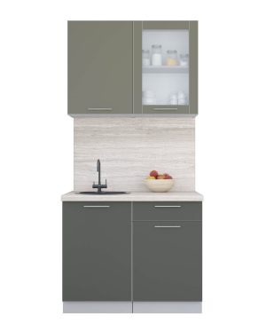 ГОТОВАЯ КУХНЯ ПЛАСТИК 1,0Б (КВАРЦЕВЫЙ/ ШТОРМ)