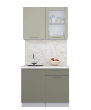 ГОТОВАЯ КУХНЯ ПЛАСТИК 1,0Б (ЛАТТЕ/ КВАРЦЕВЫЙ)