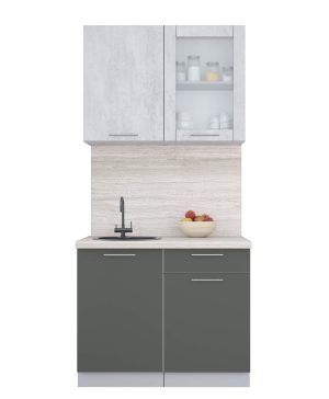 ГОТОВАЯ КУХНЯ ПЛАСТИК 1,0Б (ОКСИД СВЕТЛЫЙ/ ШТОРМ)