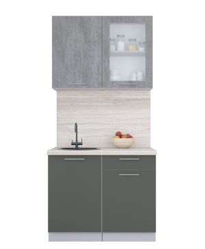 ГОТОВАЯ КУХНЯ ПЛАСТИК 1,0Б (ОКСИД ТЕМНЫЙ/ ШТОРМ)