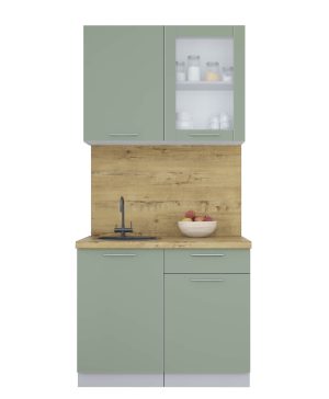 ГОТОВАЯ КУХНЯ ПЛАСТИК 1,0Б (ПОЛЫНЬ/ ПОЛЫНЬ)