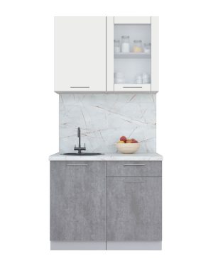 ГОТОВАЯ КУХНЯ ПЛАСТИК 1,0Б (ЗЕФИРНЫЙ/ ОКСИД ТЕМНЫЙ)