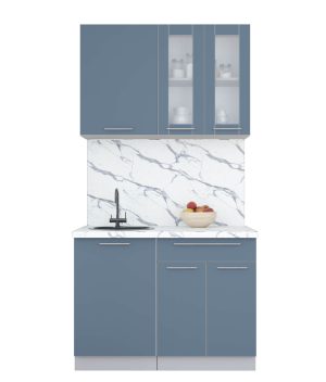 ГОТОВАЯ КУХНЯ ПЛАСТИК 1,1Б (АРКТИЧЕСКИЙ/ АРКТИЧЕСКИЙ)