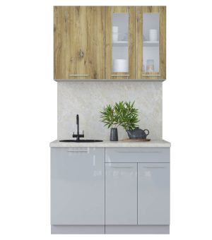 ГОТОВАЯ КУХНЯ ПЛАСТИК 1,1Б (ДУБ ЭПОКСИД/ ТУМАННЫЙ ГЛЯНЕЦ)