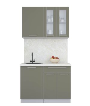 ГОТОВАЯ КУХНЯ ПЛАСТИК 1,1Б (КВАРЦЕВЫЙ/ КВАРЦЕВЫЙ)