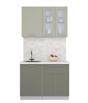 ГОТОВАЯ КУХНЯ ПЛАСТИК 1,1Б (ЛАТТЕ/ КВАРЦЕВЫЙ)